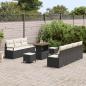 Preview: 10-teiliges Garten-Sofa-Set mit Kissen Schwarz Poly-Rattan Akazie, 2-Sitzer-Garten-Sofa mit Stauraum & Kissen Schwarz Poly-Rattan, 3-teiliges Garten-Esszimmer-Set mit Kissen Schwarz Poly-Rattan Akazie