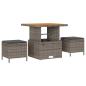 Preview: 11-teiliges Garten Sofa Set mit Kissen Grau Poly-Rattan Akazie, 2-Sitzer Garten Sofa mit Stauraum & Kissen Grau Poly-Rattan, 3-teiliges Garten Dining Set mit Kissen Grau Poly-Rattan Akazie