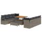 Preview: Garten-Sofa-Set mit Kissen mit Speicher Grau 100 x 100 x 71 cm