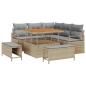 Preview: 8-teiliges Garten-Sofa-Set mit Kissen Beige Poly-Rattan Akazie, 2-Sitzer Garten-Sofa mit Stauraum & Kissen Beige Poly-Rattan, 3-teiliges Garten-Dining-Set mit Kissen Beige Poly-Rattan Akazie