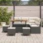 Preview: 9-teiliges Garten-Sofaset mit Kissen Schwarz Poly-Rattan Akazie, 2-Sitzer Garten-Sofa mit Stauraum & Kissen Schwarz Poly-Rattan, 4-teiliges Garten-Essenset mit Kissen Schwarz Poly-Rattan Akazie