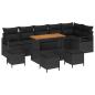 Preview: ARDEBO.de - 10-teiliges Garten-Sofaset mit Kissen Schwarz Poly-Rattan Akazie, 2-Sitzer Garten-Sofa mit Stauraum & Kissen Schwarz Poly-Rattan, 4-teiliges Garten-Dining-Set mit Kissen Schwarz Poly-Rattan Akazie