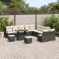Preview: 13-teiliges Garten Sofa Set mit Kissen Schwarz Poly Rattan Akazie, 2-Sitzer Garten Sofa mit Stauraum & Kissen Schwarz Poly Rattan, 3-teiliges Garten Esszimmer Set mit Kissen Schwarz Poly Rattan Akazie