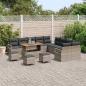 Preview: 14-teiliges Garten-Sofa-Set mit Kissen Grau Poly Rattan Akazie, 2-Sitzer Garten-Sofa mit Stauraum & Kissen Grau Poly Rattan, 4-teiliges Garten-Ess-Set mit Kissen Grau Poly Rattan Akazie