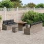 Preview: 10-teiliges Garten Sofa Set mit Kissen Grau Poly Rattan Akazie, 2-Sitzer Garten Sofa mit Stauraum & Kissen Grau Poly Rattan, 3-teiliges Garten Essset mit Kissen Grau Poly Rattan Akazie
