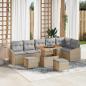Preview: ARDEBO.de - Gartensofa-set 9 stk. 7-Sitzanzahl Beige Poly Rattan