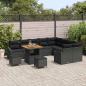 Preview: 12-teiliges Garten Sofa Set mit Kissen Schwarz Poly Rattan Akazie, 2-Sitzer Garten Sofa mit Stauraum & Kissen Schwarz Poly Rattan, 3-teiliges Garten Esstisch Set mit Kissen Schwarz Poly Rattan Akazie