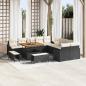 Preview: ARDEBO.de - 13-teiliges Garten-Sofa-Set mit Kissen Schwarz Poly-Rattan Akazie, 2-Sitzer Garten-Sofa mit Stauraum & Kissen Schwarz Poly-Rattan, 3-teiliges Garten-Ess-Set mit Kissen Schwarz Poly-Rattan Akazie