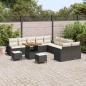 Preview: 13-teiliges Garten Sofa Set mit Kissen Schwarz Poly Rattan Akazie, 2-Sitzer Garten Sofa mit Stauraum & Kissen Schwarz Poly Rattan, 3-teiliges Garten Ess-Set mit Kissen Schwarz Poly Rattan Akazie