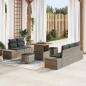 Preview: ARDEBO.de - 8-teilige Garten Sofa Set mit Kissen Grau Polyrattan Akazie, 2-Sitzer Garten Sofa mit Stauraum & Kissen Grau Polyrattan, 3-teilige Garten Essgruppe mit Kissen Grau Polyrattan Akazie