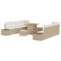 Preview: 11-teiliges Garten Sofa Set mit Kissen Beige Poly Rattan Akazie, 2-Sitzer Garten Sofa mit Stauraum & Kissen Beige Poly Rattan, 3-teiliges Garten Esszimmer Set mit Kissen Beige Poly Rattan Akazie
