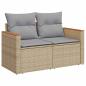 Preview: 8-teiliges Garten-Sofa-Set mit Kissen Beige Poly-Rattan Akazie, 3-teiliges Garten-Dining-Set mit Kissen Beige Poly-Rattan Akazie