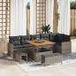 Preview: ARDEBO.de - Gartensofa-set 9 stk. 6-Sitzanzahl Grau Poly Rattan