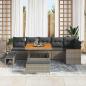 Preview: Gartensofa-set 9 stk. 6-Sitzanzahl Grau Poly Rattan