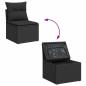 Preview: 9-teiliges Garten-Sofa-Set mit Kissen Schwarz Poly-Rattan Akazie, 3-teiliges Garten-Dining-Set mit Kissen Schwarz Poly-Rattan Akazie