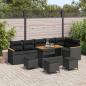 Preview: ARDEBO.de - Gartensofa-set 10 stk. 6-Sitzanzahl Schwarz Poly Rattan