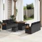 Preview: ARDEBO.de - Gartensofa-set 11 stk. 8-Sitzer Schwarz Poly-Rattan
