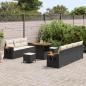 Preview: 10-teiliges Garten-Sofa-Set mit Kissen Schwarz Poly-Rattan Akazie, 3-teiliges Garten-Ess-Set mit Kissen Schwarz Poly-Rattan Akazie