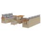 Preview: Gartensofa-set 13 Stk. 9-Sitzanzahl Beige und Hellgrau