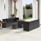 Preview: ARDEBO.de - Gartensofa-set 12 Stk. 10-Sitzanzahl Schwarz Poly-Rattan