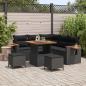 Preview: ARDEBO.de - Gartensofa-set 9 Stk. 8-Sitzanzahl Schwarz Poly-Rattan