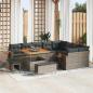 Preview: ARDEBO.de - Gartensofa-set 13 Stk. 11-Sitzanzahl Grau Poly-Rattan