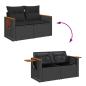 Preview: 13-teiliges Garten-Sofa-Set mit Kissen Schwarz Poly-Rattan Akazie, 4-teiliges Garten-Dining-Set mit Kissen Schwarz Poly-Rattan Akazie