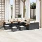 Preview: ARDEBO.de - 14-teiliges Garten-Sofa-Set mit Kissen - Schwarzes Poly-Rattan Akazie, 4-teiliges Garten-Ess-Set mit Kissen - Schwarzes Poly-Rattan Akazie