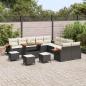 Preview: 14-teiliges Garten-Sofa-Set mit Kissen - Schwarzes Poly-Rattan Akazie, 4-teiliges Garten-Ess-Set mit Kissen - Schwarzes Poly-Rattan Akazie
