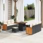 Preview: ARDEBO.de - Gartensofa-set 11 stk. 8-Sitzanzahl Schwarz und Creme