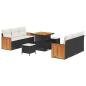 Preview: Gartensofa-set 11 stk. 8-Sitzanzahl Schwarz und Creme