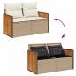 Preview: 10-teiliges Garten Sofa Set mit Kissen Beige Poly Rattan Akazie, 3-teiliges Garten Essset mit Kissen Beige Poly Rattan Akazie