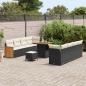 Preview: Gartensofa-set mit Kissen 12 pcs Schwarz und Creme Poly-Rattan