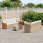 Preview: Gartensofa-set mit Kissen 12 pcs Beige und Creme Poly-Rattan