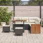 Preview: 8-teilige Garten Sofa Set mit Kissen Schwarz Poly Rattan Akazie, 3-teilige Garten Essgruppe mit Kissen Schwarz Poly Rattan Akazie