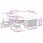 Preview: 12-teiliges Garten Sofa Set mit Kissen Grau Poly Rattan Akazie, 3-teiliges Garten Dining Set mit Kissen Grau Poly Rattan Akazie