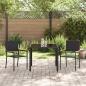 Preview: 3-teiliges Garten Essset Schwarz Poly-Rattan, Stapelbare Gartenstühle mit Kissen - 2-teiliges Set in Schwarz Poly-Rattan