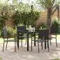 Preview: ARDEBO.de - 5-teiliges Garten Esszimmer Set Schwarz Poly Rattan, stapelbare Gartenstühle mit Kissen - 2-teiliges Set in Schwarz Poly Rattan