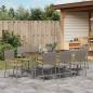 Preview: 9-teiliges Garten Essset Grau Poly Rattan, Stapelbare Gartenstühle mit Polstern 2 Stück Grau Poly Rattan