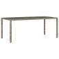 Preview: 9-teiliges Garten Essset Grau Poly Rattan, Stapelbare Gartenstühle mit Polstern 2 Stück Grau Poly Rattan