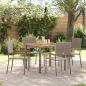 Preview: ARDEBO.de - 5-teiliges Garten Esszimmer Set Grau Poly Rattan, Stapelbare Gartenstühle mit Kissen 2 Stück Grau Poly Rattan