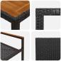 Preview: 5-teiliges Garten Essset Schwarzes Poly-Rattan, Stapelbare Gartenstühle mit Kissen - 2-teiliges Set in Schwarz Poly-Rattan