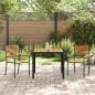 Preview: 3-teiliges Garten Essset Schwarz Poly Rattan Akazie, Stapelbare Gartenstühle mit Kissen 2 Stück Schwarz Poly Rattan