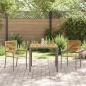 Preview: 3-teiliges Garten Esstischset Grau Poly-Rattan Akazie, Stapelbare Gartenstühle mit Kissen 2 Stück Grau Poly-Rattan