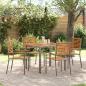 Preview: ARDEBO.de - 5-teiliges Garten Essset Graues Poly Rattan Akazie, Stapelbare Gartenstühle mit Kissen 2 Stück Graues Poly Rattan