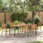 Preview: ARDEBO.de - 7-Teiliges Garten Essset Grau Poly Rattan Akazie, Stapelbare Gartenstühle mit Kissen 2 Stk Grau Poly Rattan