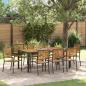 Preview: ARDEBO.de - 9-teiliges Garten Esszimmer Set Schwarzes Poly-Rattan Akazie, Stapelbare Gartenstühle mit Kissen 2 Stück Schwarz Poly-Rattan