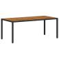 Preview: 9-teiliges Garten Esszimmer Set Schwarzes Poly-Rattan Akazie, Stapelbare Gartenstühle mit Kissen 2 Stück Schwarz Poly-Rattan