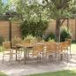 Preview: ARDEBO.de - 9 teiliges Garten Essgruppe Grau Poly Rattan Akazie, Stapelbare Gartenstühle mit Kissen 2 Stück Grau Poly Rattan