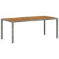 Preview: 9 teiliges Garten Essgruppe Grau Poly Rattan Akazie, Stapelbare Gartenstühle mit Kissen 2 Stück Grau Poly Rattan